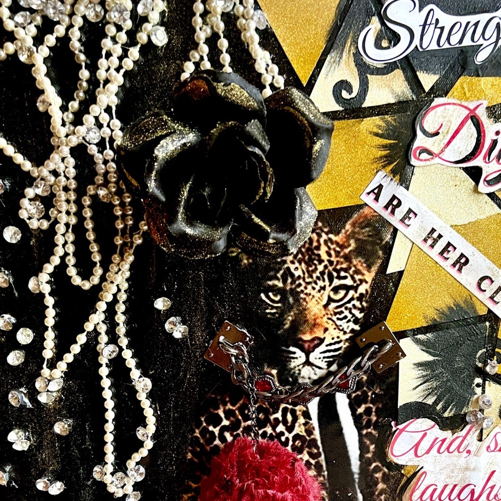 Proverbs 31 & Pearls, Diamonds Leopard Pop Out Collage Art - Picture 9 of 17